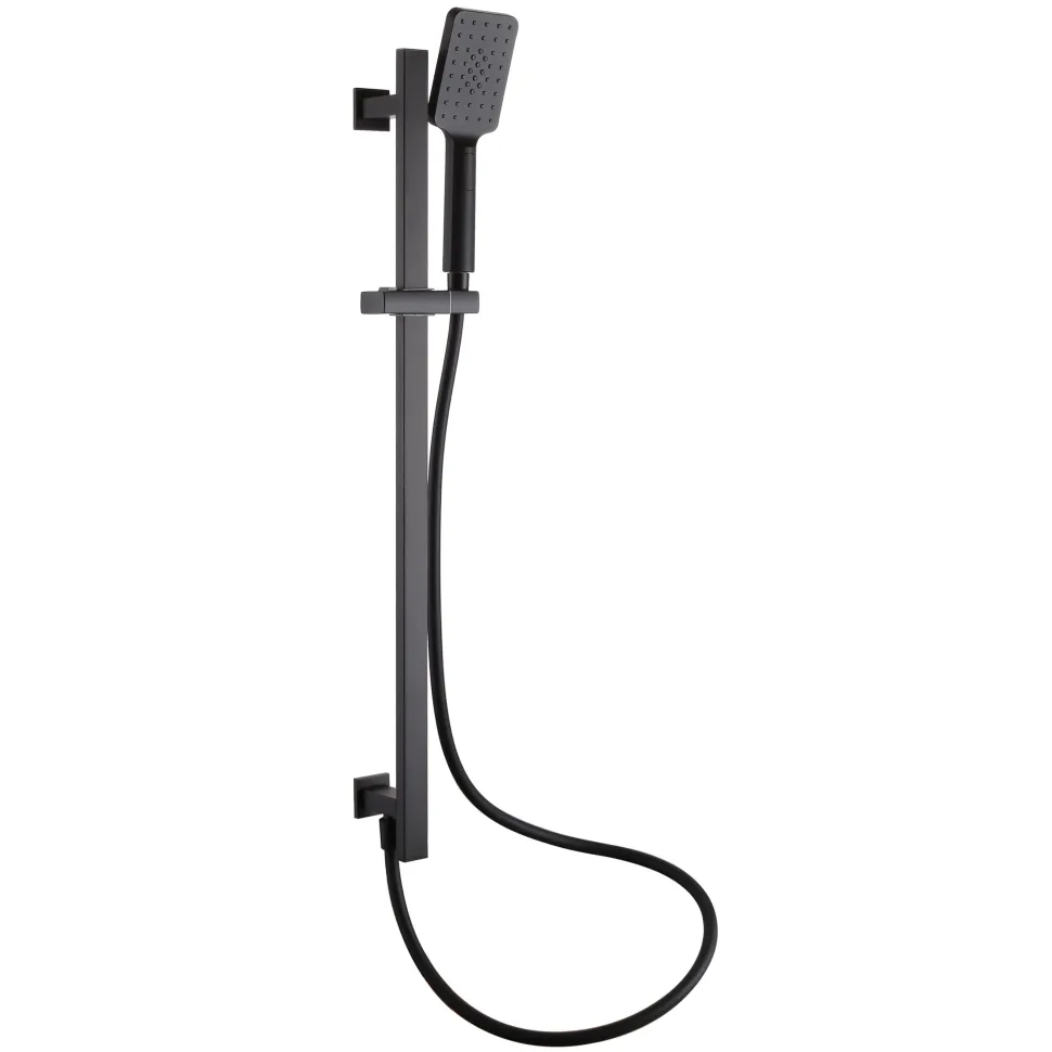 Harbour Status Slide Rail Shower Kit with 3 Mode Handset & Integrated Elbow - Matt Black