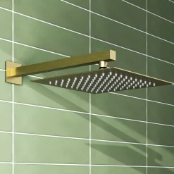 Harbour Status Square Shower Head with Shower Arm - Brushed Brass