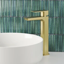 Harbour Status Tall Basin Mixer Tap - Brushed Brass