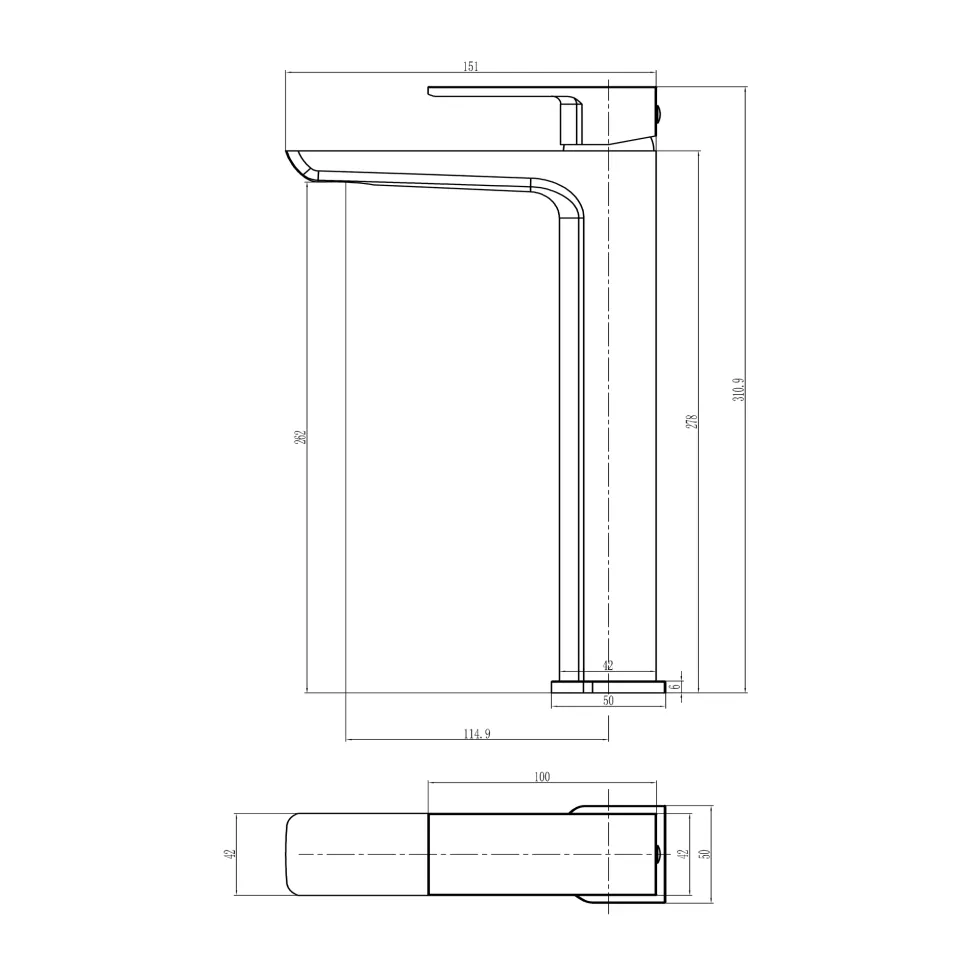 Harbour Status Tall Mono Basin Mixer Tap