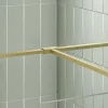 Harbour T-Piece Join for 2 Panels - Brushed Brass