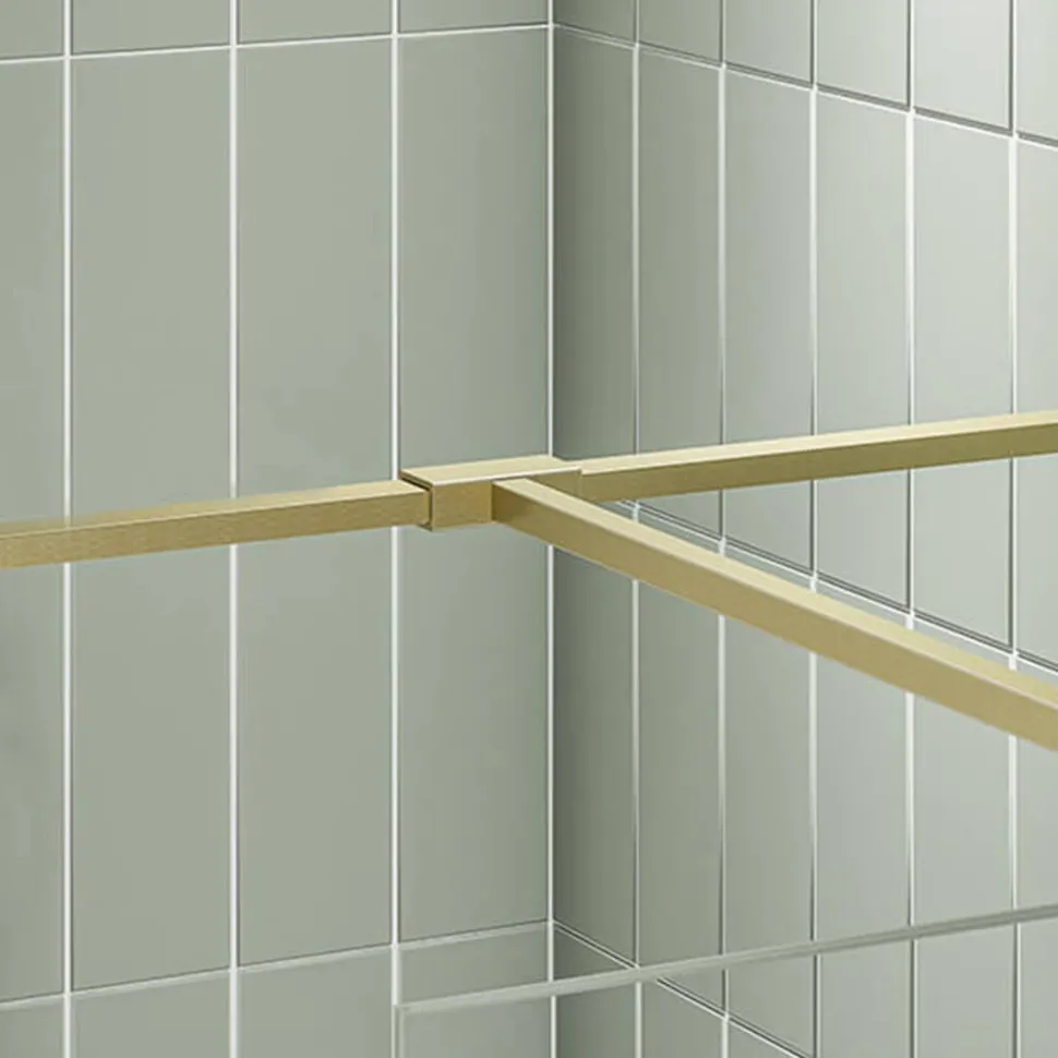 Harbour T-Piece Join for 2 Panels - Brushed Brass
