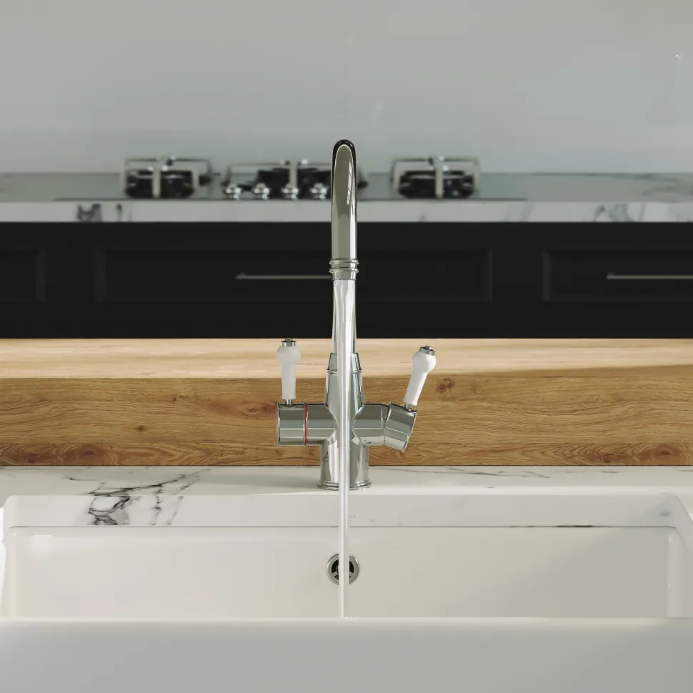 Harbour Traditional 3-in-1 Instant Boiling Water Tap with WRAS-Approved Digital Boiler & Filter - Chrome