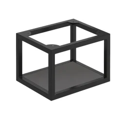 Harbour Virtue 1100mm Wall Mounted Tall Storage Cabinet with Matt Black Frame Shelf