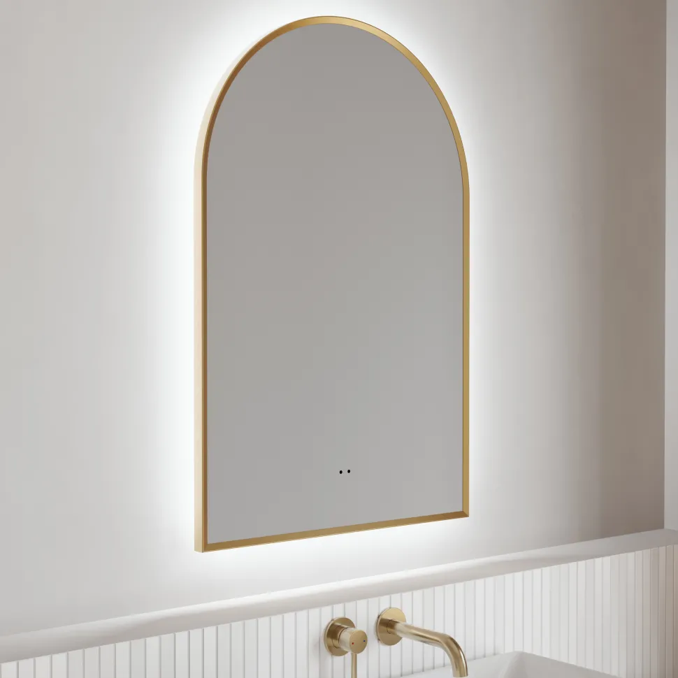 Harper LED Illuminated Arch Framed Mirror with Demister Pad & Colour Change Lights - 500 x 750mm