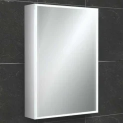 hib. Qubic LED Illuminated Mirror Cabinet with Shaver Socket - 3 Sizes