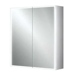 hib. Qubic LED Illuminated Mirror Cabinet with Shaver Socket - 3 Sizes