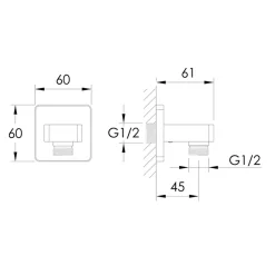 HIX Wall Mounted Shower Outlet Elbow