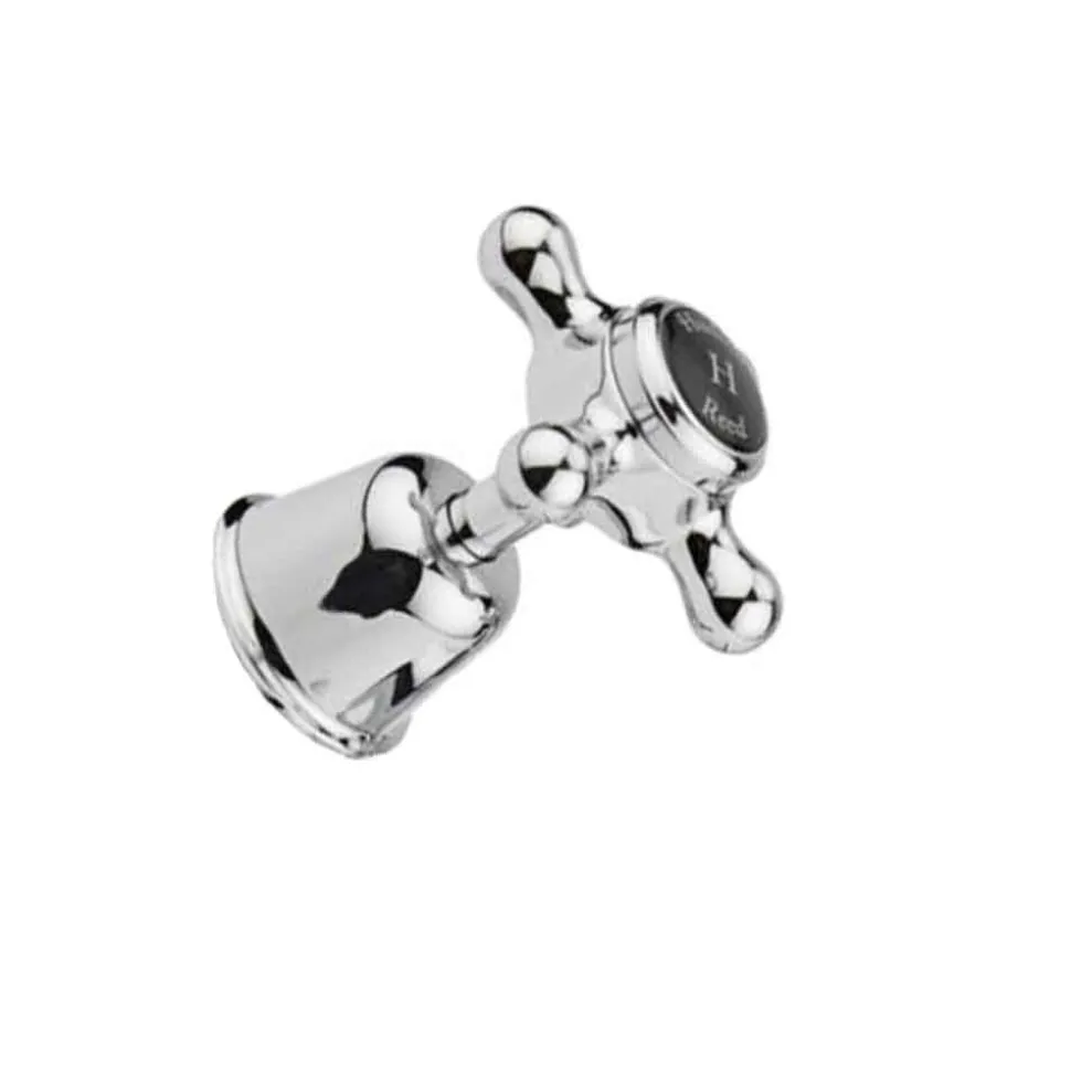 Hudson Reed Black Topaz Crosshead Deck Mounted Bath Shower Mixer with Handset Kit & Dome Collars