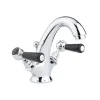 Hudson Reed Black Topaz Lever Mono Basin Mixer with Pop-Up Waste