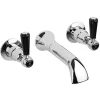 Hudson Reed Black Topaz Lever Bath Spout With Dome Collars - Chrome/Black
