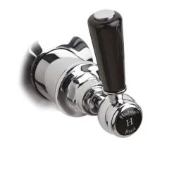 Hudson Reed Black Topaz Lever Deck Mounted Bath Shower Mixer with Handset Kit & Hexagonal Collars