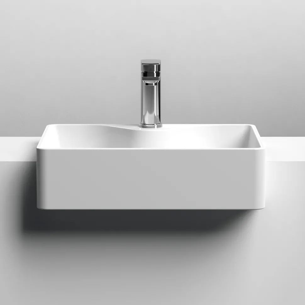 Hudson Reed 480mm Rectangular Semi-Recessed Countertop Basin