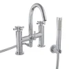 Hudson Reed Tec Crosshead Deck Mounted Bath Shower Mixer with Handser Kit