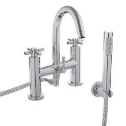 Hudson Reed Tec Crosshead Deck Mounted Bath Shower Mixer with Handser Kit