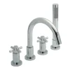 Hudson Reed Tec Crosshead 4 Hole Deck Mounted Bath Shower Mixer with Pull Out Handset