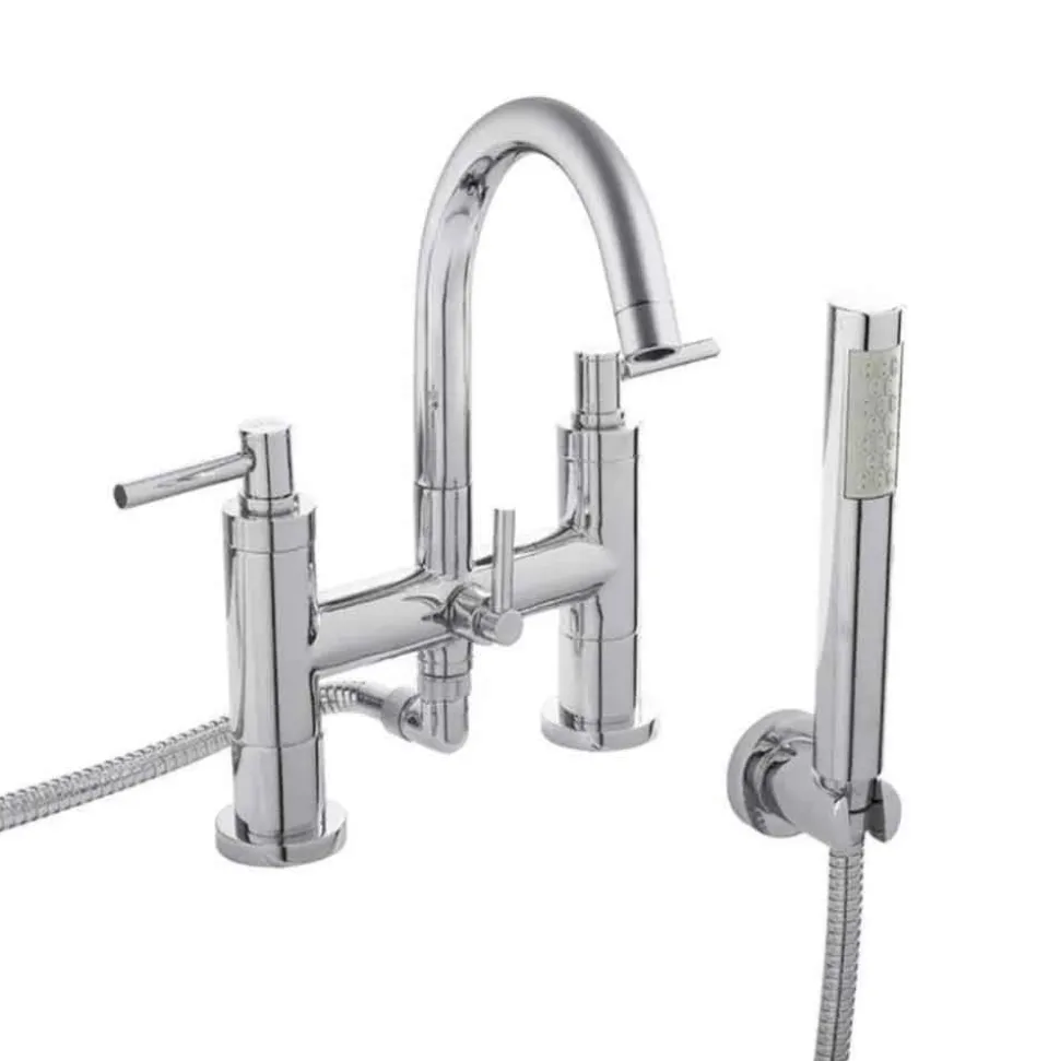 Hudson Reed Tec Lever Deck Mounted Bath Shower Mixer with Handset Kit