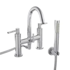 Hudson Reed Tec Lever Deck Mounted Bath Shower Mixer with Handset Kit