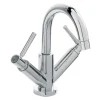 Hudson Reed Tec Twin Lever Mono Basin Mixer Tap & Waste