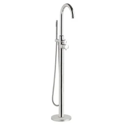 Hudson Reed Thermostatic Single Lever Floor Standing Bath Shower Mixer With Shower Handset and Hose