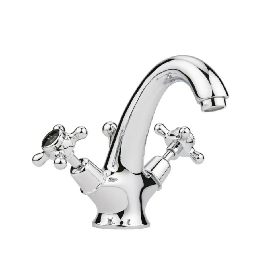 Hudson Reed Topaz Black Crosshead Mono Basin Mixer with Pop-Up Waste