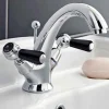 Hudson Reed Topaz Black Lever Mono Basin Mixer with Pop-Up Waste