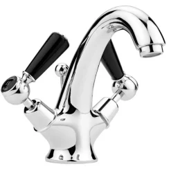 Hudson Reed Topaz Black Lever Mono Basin Mixer with Pop-Up Waste