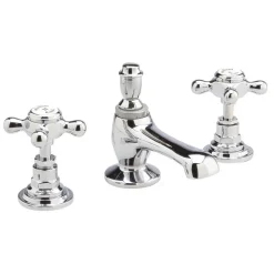 Hudson Reed Topaz 3 Hole Basin Mixer with Pop-Up Waste
