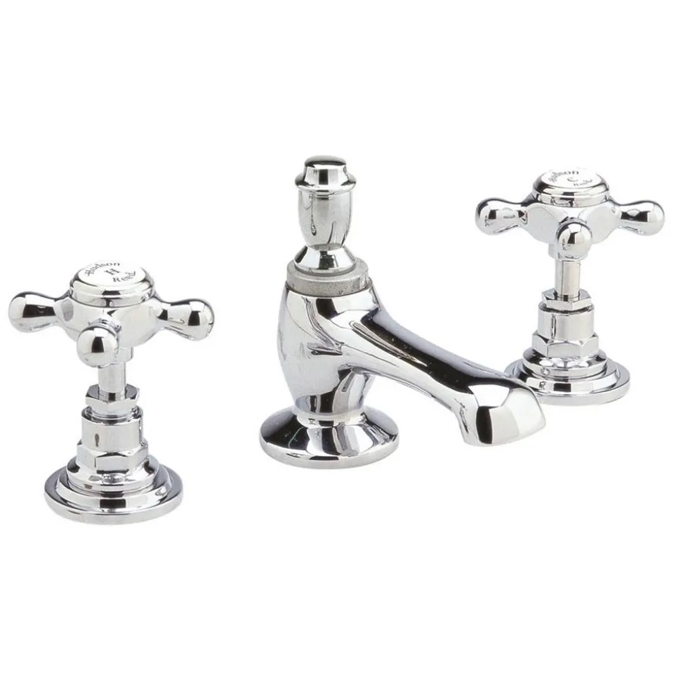 Hudson Reed Topaz 3 Hole Basin Mixer with Pop-Up Waste