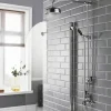 Hudson Reed Victorian Grand Black Topaz Rigid Riser Kit With Exposed Twin Valve - Chrome/Black