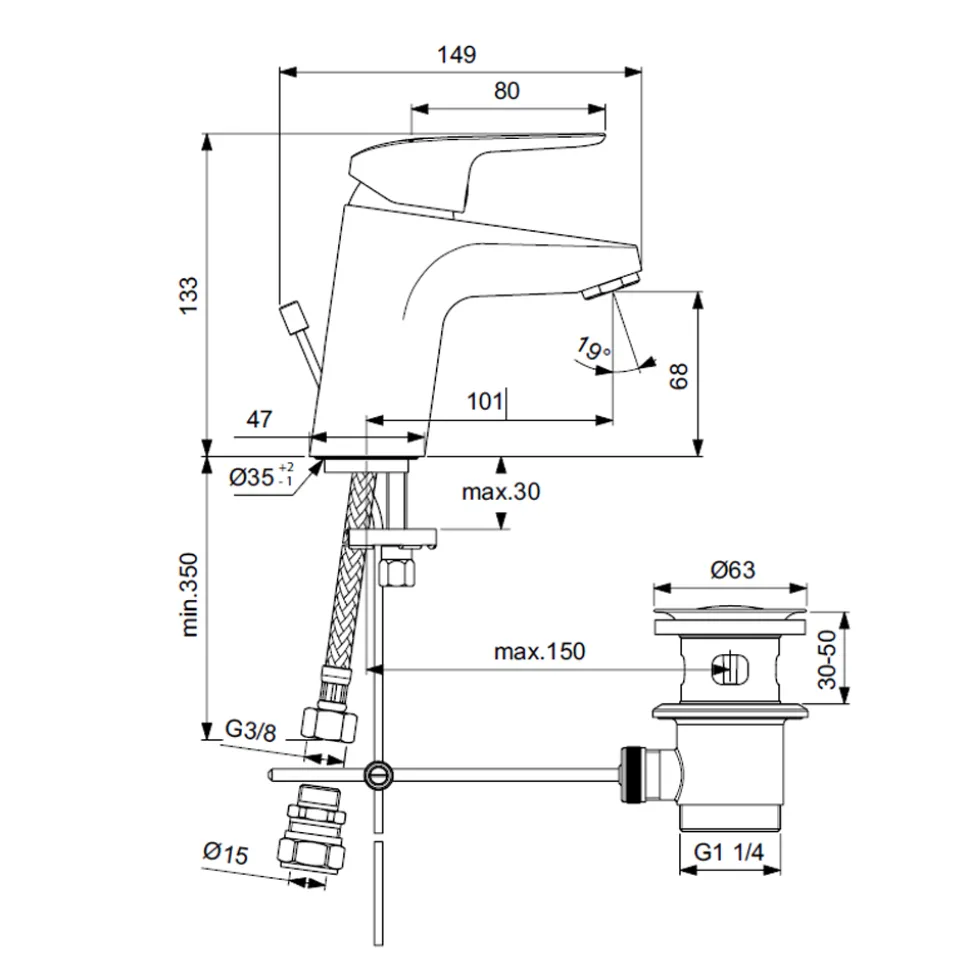Ideal Standard Ceraflex Mono Basin Mixer Tap