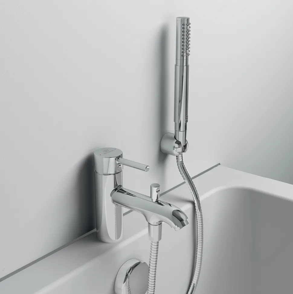 Ideal Standard Ceraline Mono Deck Mounted Bath Mixer & Shower Handset