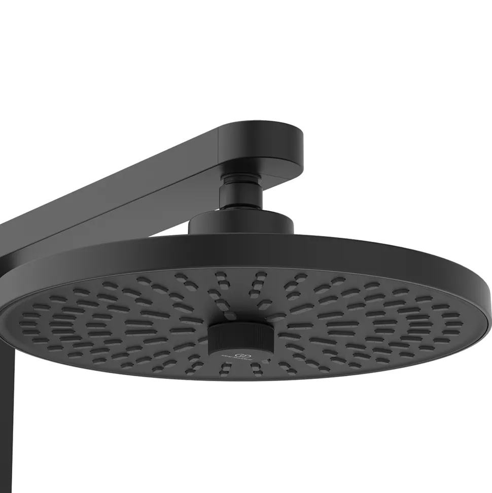 Ideal Standard Ceratherm Alu+ Exposed Thermostatic Shower Kit with Multi-Function Shower Head, Handset & 2 Shelves
