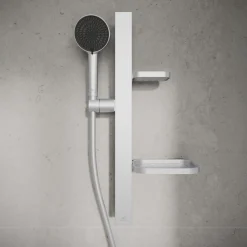 Ideal Standard Idealrain Alu+ Shower Rail Kit with Multi-Function Shower Handset & 2 Shelves