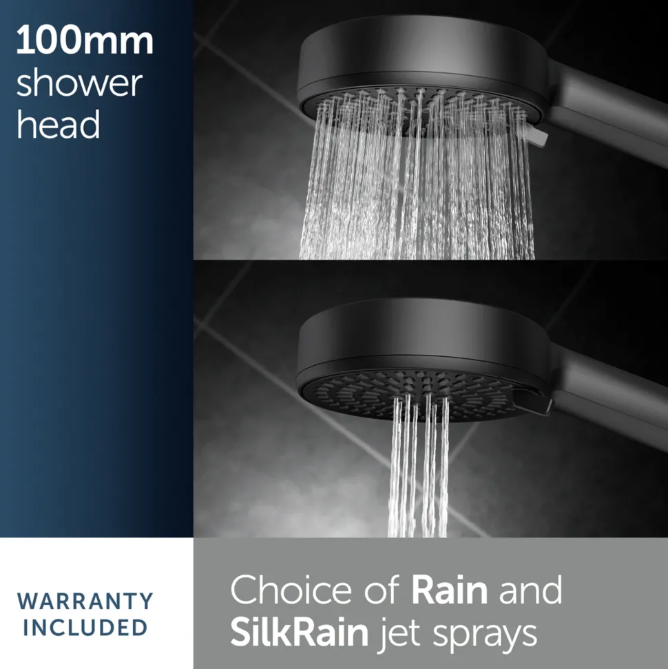 Ideal Standard Idealrain Alu+ Shower Rail Kit with Multi-Function Shower Handset & 2 Shelves