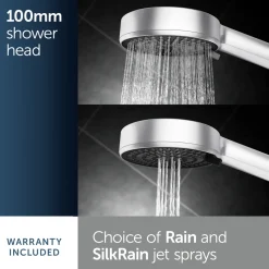 Ideal Standard Idealrain Alu+ Shower Rail Kit with Multi-Function Shower Handset & 2 Shelves