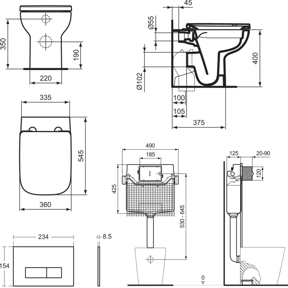 Ideal Standard i.life A Back To Wall Rimless Toilet with Soft Close Seat