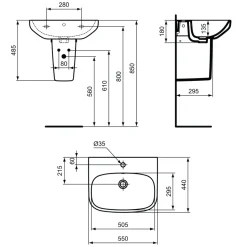 Ideal Standard i.life A Basin & Pedestal