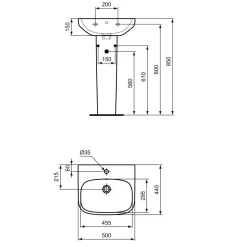 Ideal Standard i.life A Basin & Pedestal