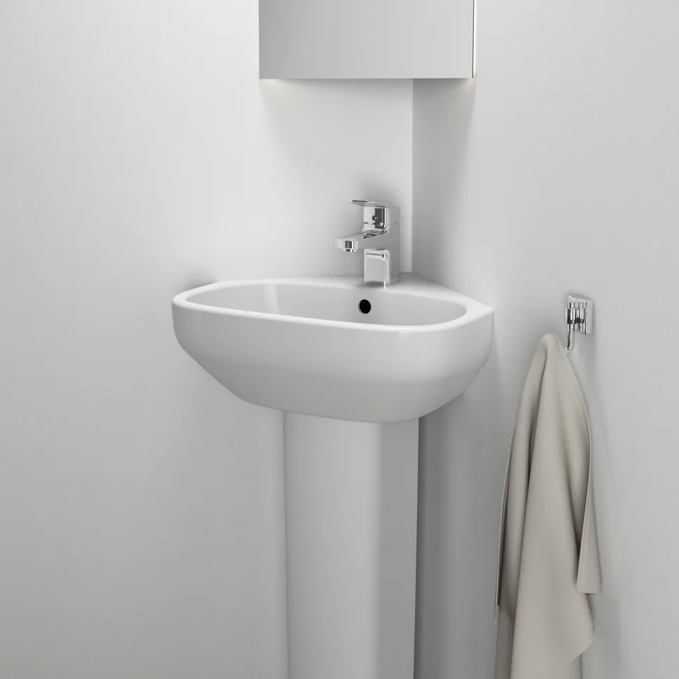 Ideal Standard i.life A Corner 450mm Cloakroom Basin & Full Pedestal