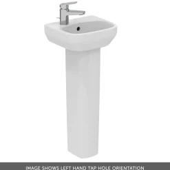 Ideal Standard i.life A 350mm Cloakroom Basin & Pedestal - Left or Right Hand Tap Hole