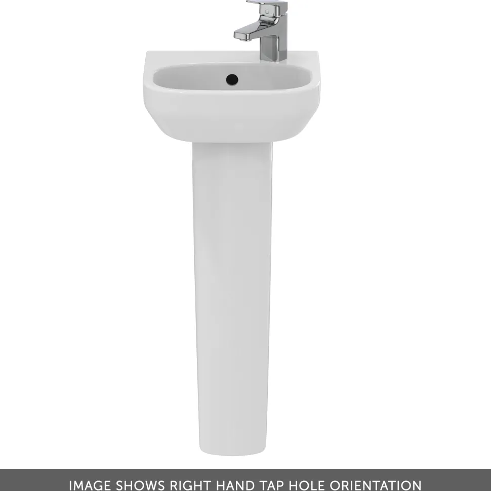 Ideal Standard i.life A 350mm Cloakroom Basin & Pedestal - Left or Right Hand Tap Hole