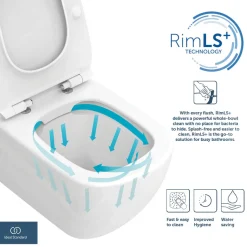 Ideal Standard i.life B Rimless Back to Wall Toilet with Soft Close Seat