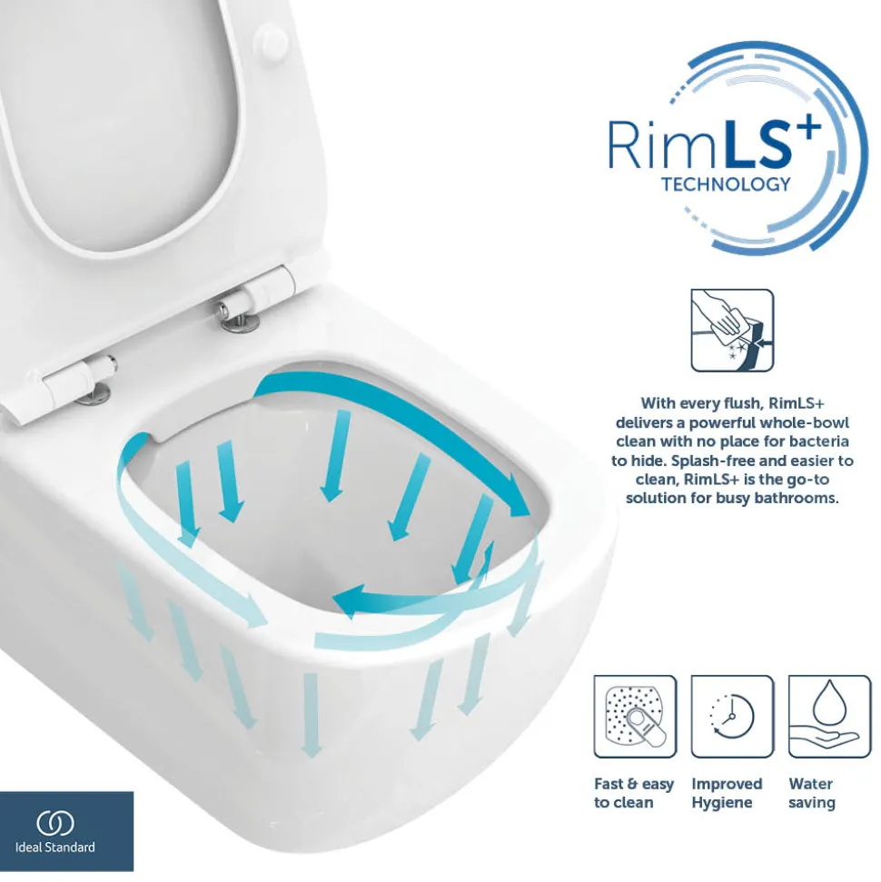 Ideal Standard i.life S Compact Back To Wall Rimless Toilet with Soft Close Seat