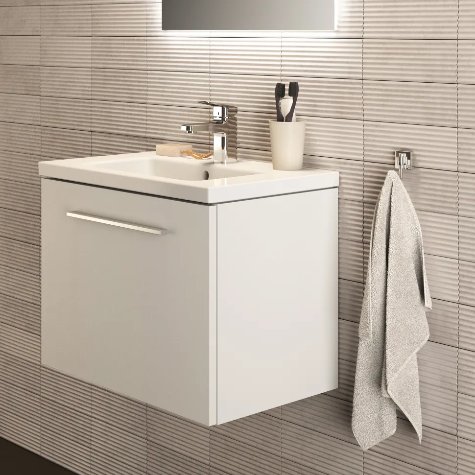 Ideal Standard i.life S 600mm Wall Mounted 1 Drawer Compact Vanity Unit & Basin