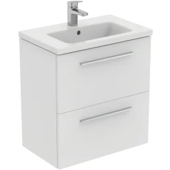 Ideal Standard i.life S 600mm Wall Mounted 2 Drawer Compact Vanity Unit & Basin