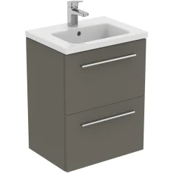 Ideal Standard i.life S 500mm Wall Mounted 2 Drawer Compact Vanity Unit & Basin