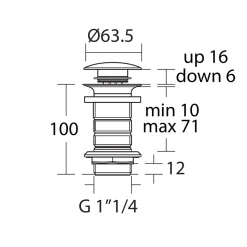 Ideal Standard Luxury Unslotted Clicker Basin Waste