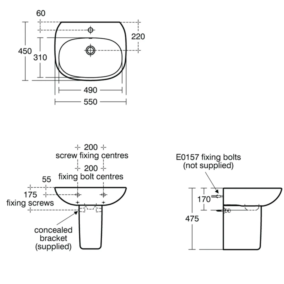 Ideal Standard Tesi Basin & Pedestal