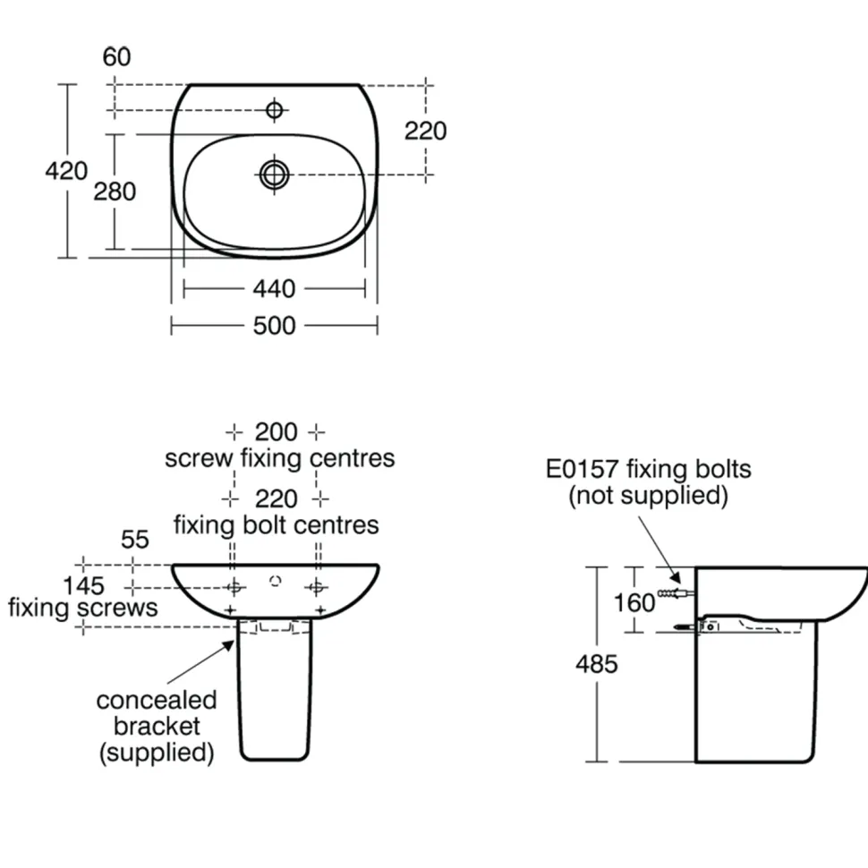 Ideal Standard Tesi Basin & Pedestal